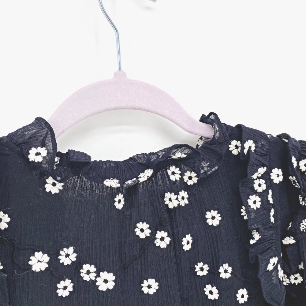 Rebecca Taylor Alessandra Embroidered Ruffle Top - Picture 8 of 14